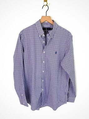 Polo Ralph Lauren Purple Grid Pattern Button Down | L